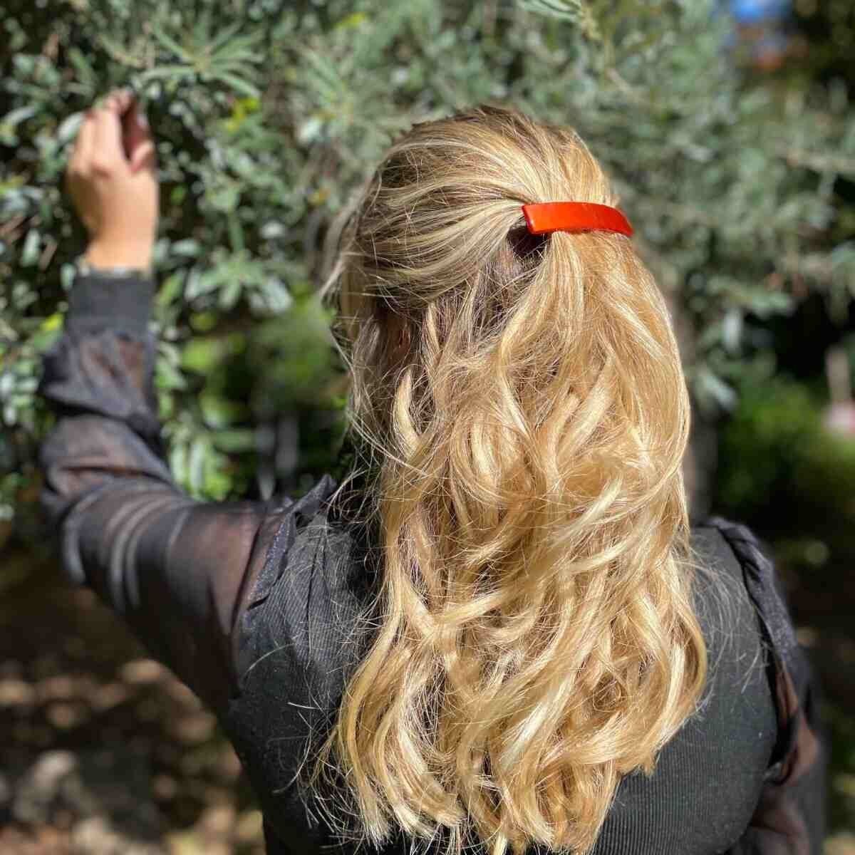 Barrette à cheveux Carla collection "OPALE" - Fait main en France en acétate de cellulose