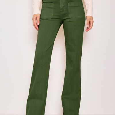 Jeans dritti da donna con tasche posteriori