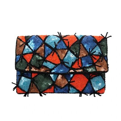 Bolso Sobre Kaleido Multicor y Azules