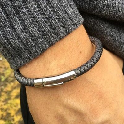 Bracciale Trigger Happy Leather M020-GREY-21cm