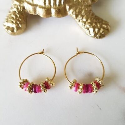 Boucles d’oreilles baby java framboise