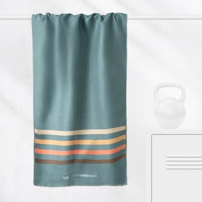 Calm Cruise Eucalyptus - Serviette de sport avec poche aimantée et zippée