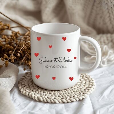 Tazza personalizzata - Piccoli cuori rossi