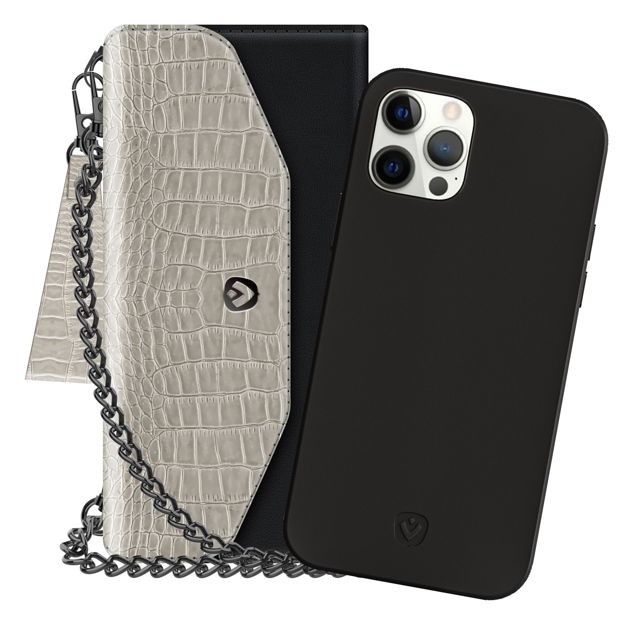 2-in-1 Clutch Luxe iPhone 12 Pro Max Schwarz