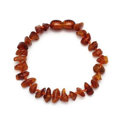 Bébé/Enfant - Bracelet Ambre - cognac - éclats polis - 14cm