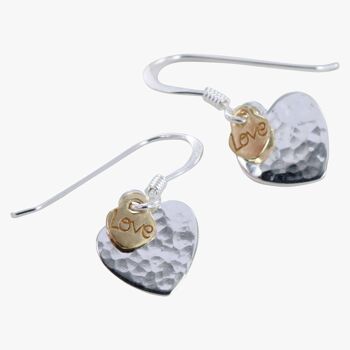 Boucles d'oreilles en argent coeur d'amour 1