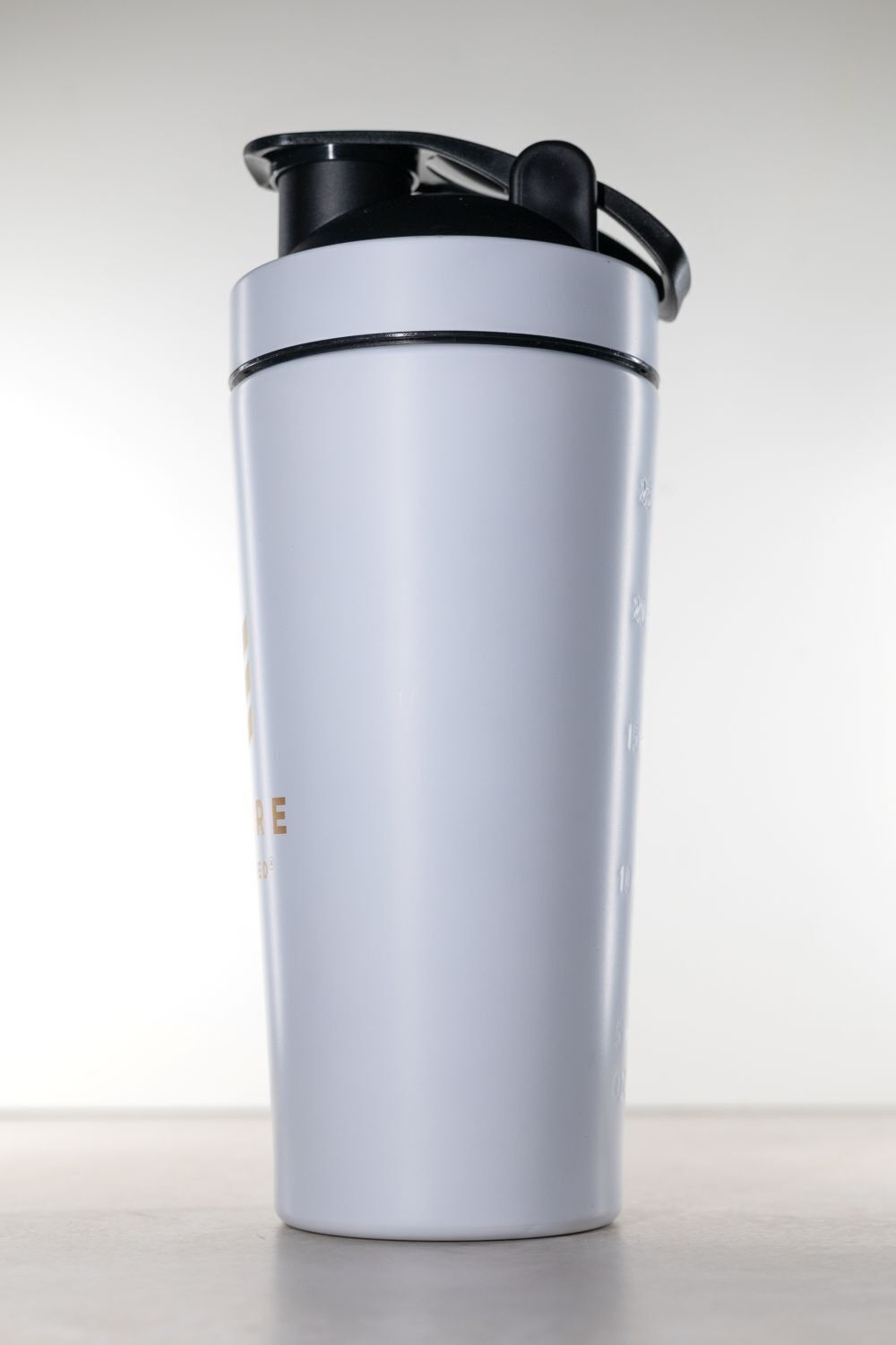 Protein Shaker / Blender Bottle made of stainless steel white up to 900ml with ball