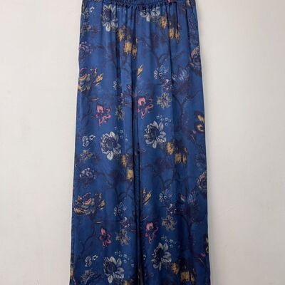 Pantaloni larghi con stampa floreale