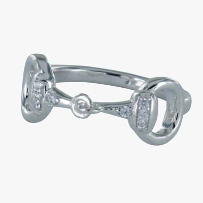 Anillo Pave Snaffle Pequeño