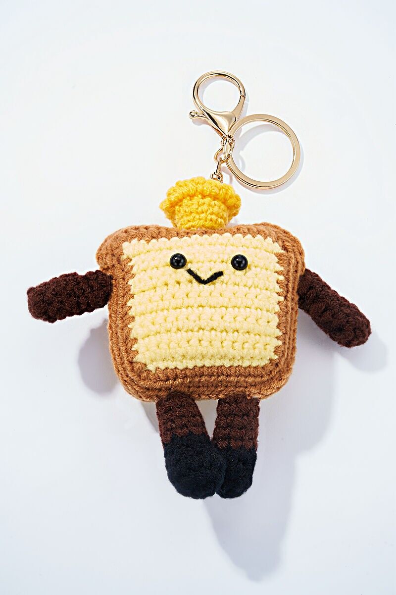 Ciondolo per borsa e portachiavi all'uncinetto Toast PC003HZ