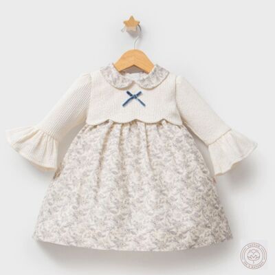 Lot de cinq robes en tricot de coton et à fleurs pour bébé fille (tailles 6 à 24 mois)