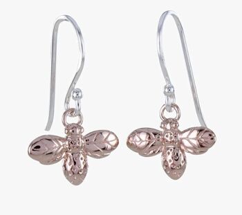 Boucles d'oreilles en argent sterling goutte Bumble Bee Rose 5