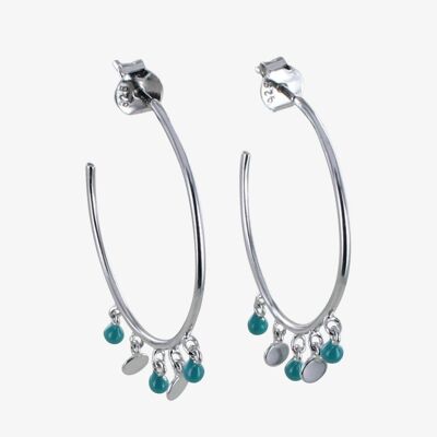 Turquoise Dotty Hoop Earring