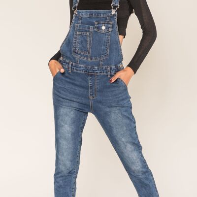 Salopette in denim boyfriend elasticizzato S512