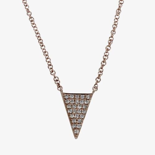 Diamond Solid Triangle Necklace Rose