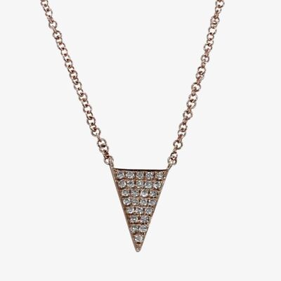 Diamond Solid Triangle Necklace Rose