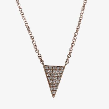 Collier Triangle Solide Diamant Rose 1