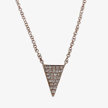 Collier Triangle Solide Diamant Rose 2