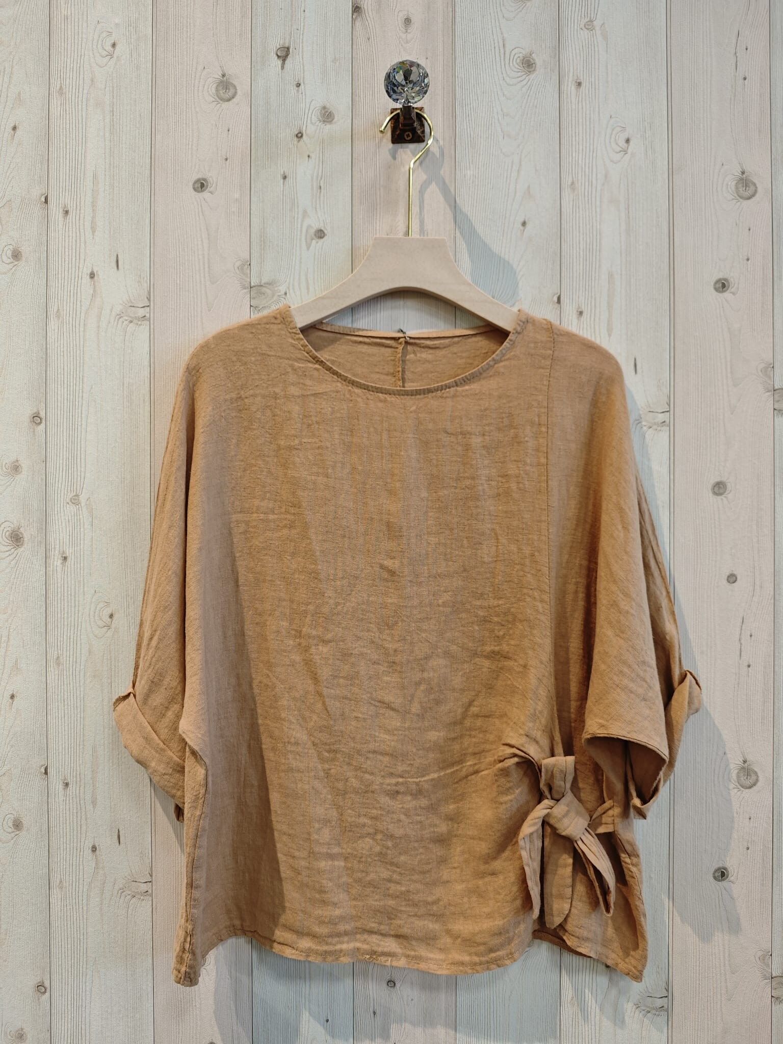 REF 16338 LINO 100%   BLUSA LAZO COSTADO