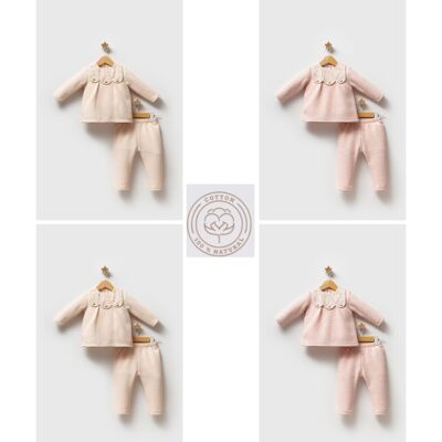 Ensemble 2 pièces pour bébé fille, motif automne romantique, cinq tailles (6 à 24 mois)