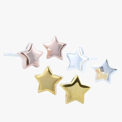 High Shine Star Studs Rose