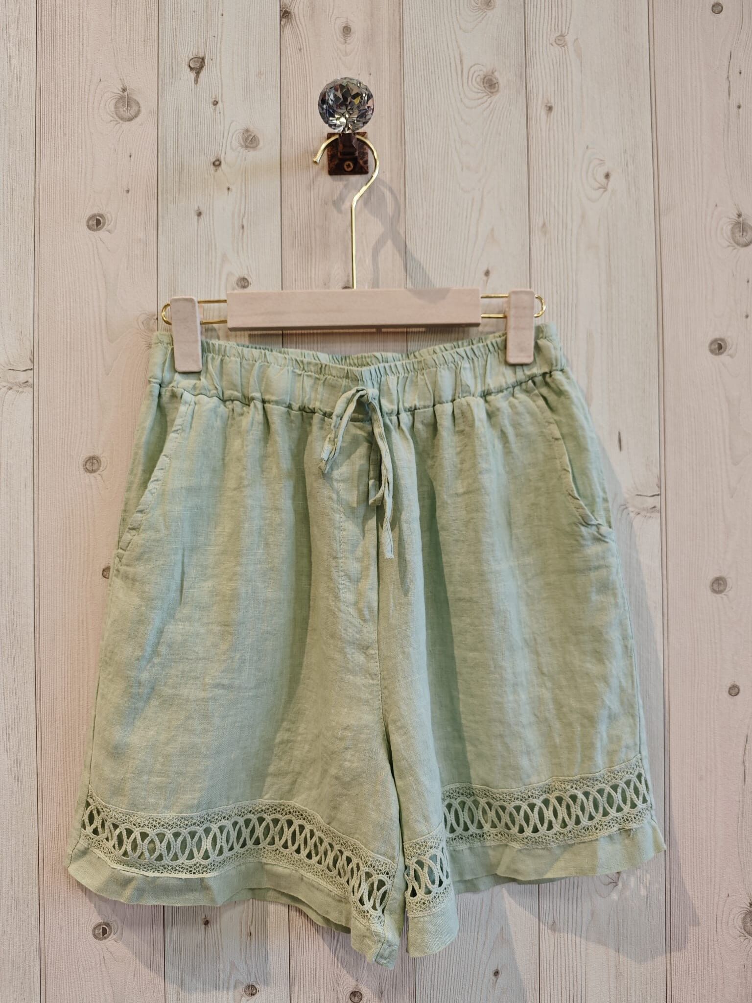 RIF 17761 SHORTS IN PIZZO DI LINO 100%