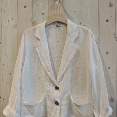 RIF 17762 BLAZER DUE TASCHE 100% LINO