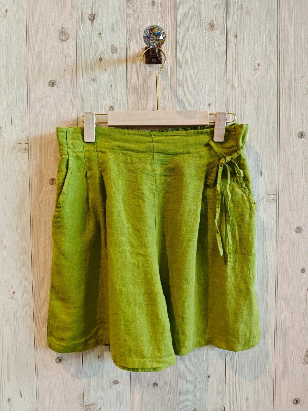 RIF 17763 PANTALONCINI CON FIOCCO IN LINO 100%