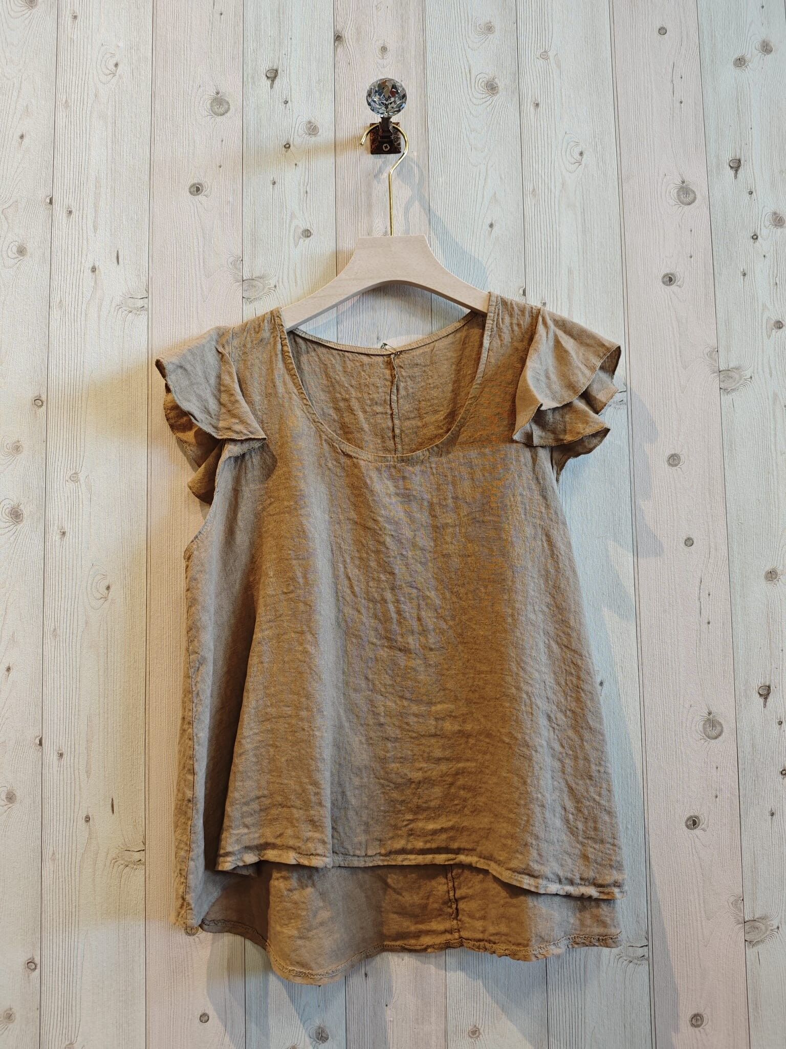 RIF 17874 T-SHIRT MANICA IN PILE DI LINO 100%