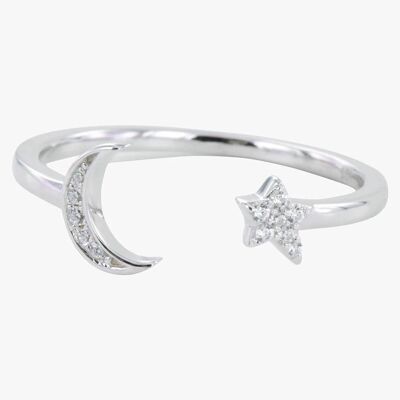 DD46 Moon and Star Pave Ring