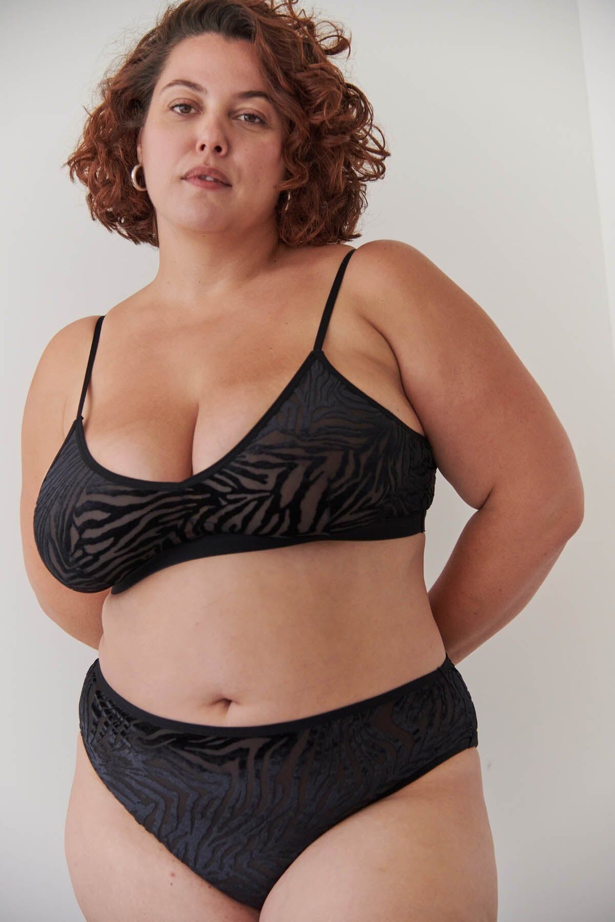 Reggiseno in tulle - Zebra nera