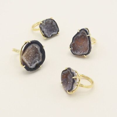 Bague Géode Noire