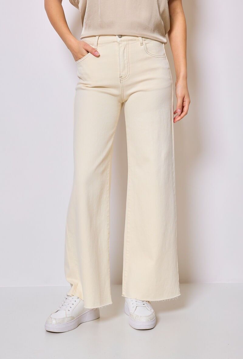 Jeans larghi in denim da donna