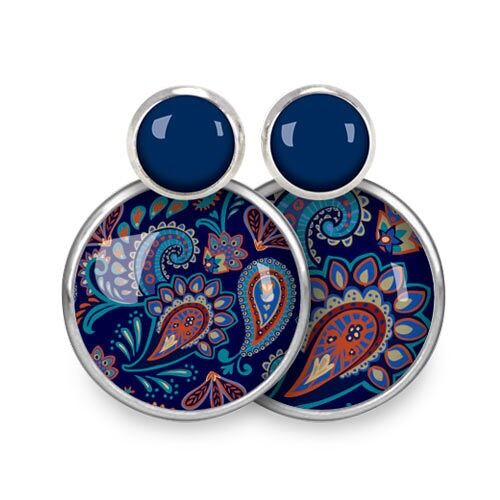 Nomade Puces Cachemire - Argent (acier chirurgical)