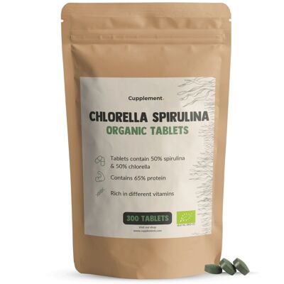 Comprimidos de espirulina y clorella 500 mg orgánicos
