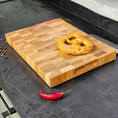 Tagliere in legno per lavori in cucina, tagliere in rovere per la preparazione e il servizio quotidiano del cibo