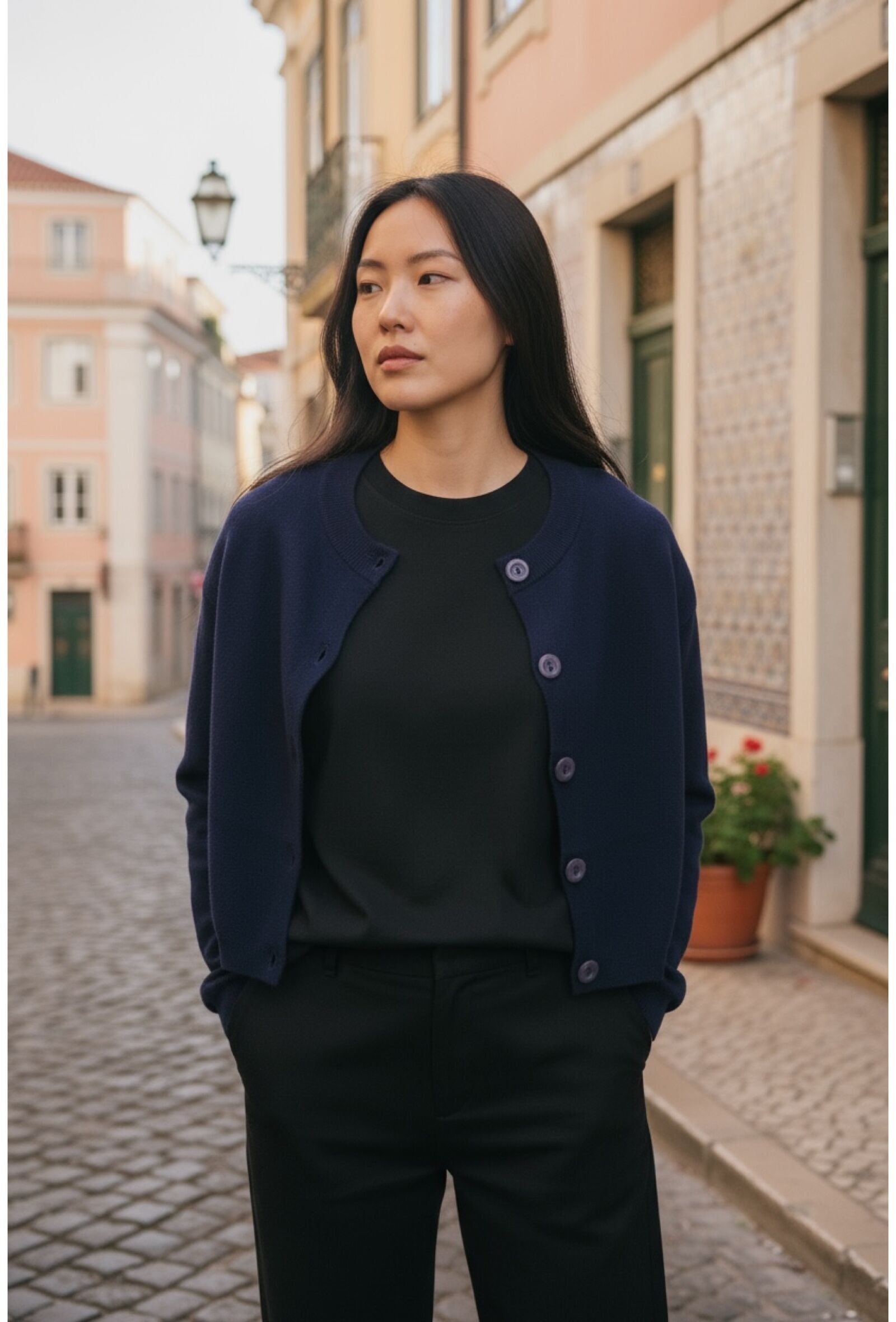 Kurzer Cardigan mit großen Knöpfen - VISKOSE - 1317