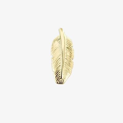 Men's Sterling Silver Feather Stud Gold