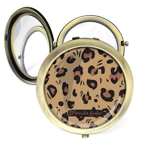 Leopard Pocket Mirror - Antique Bronze