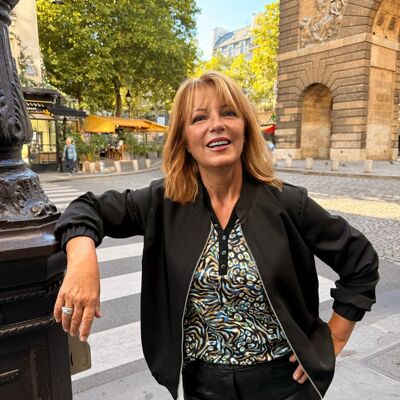 Chaqueta lisa con cintura y puños elásticos - Fabricada en Francia Y835AG76