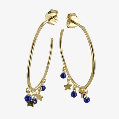 Blue Starry Hoop Earring GOLD