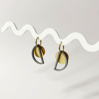Boucles d'oreilles créoles en plastique recyclé SOLEIL & LUNE