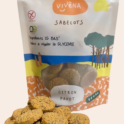 Frollini biologici al limone e semi di papavero, senza glutine e a basso indice glicemico - confezione da 120 g