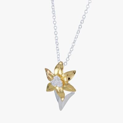 Sterling Silver Daffodil Necklace