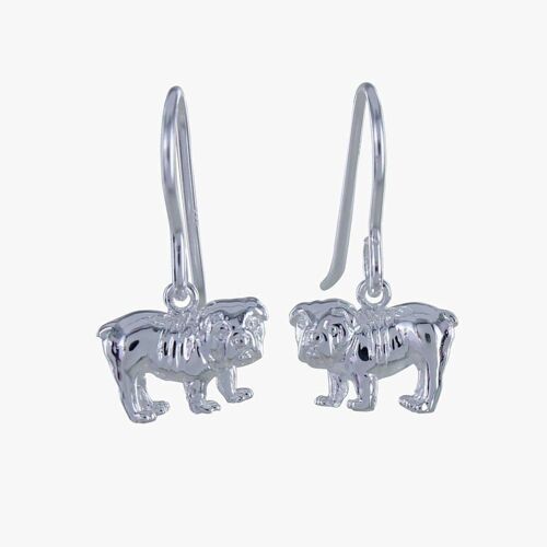 Sterling Silver British Bulldog Earrings