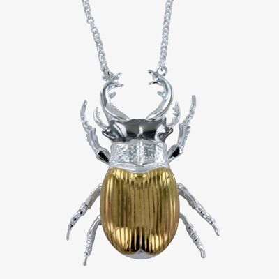 Collar Escarabajo Ciervo Dorado