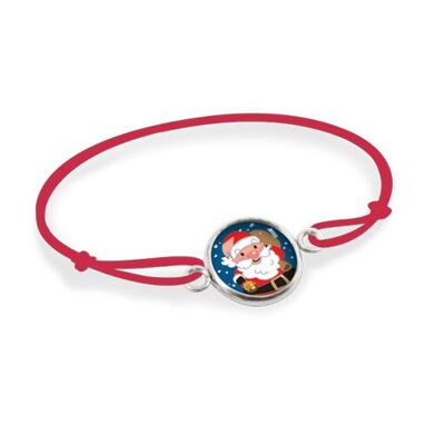Bracciale in corda per bambini di Babbo Natale - Argento