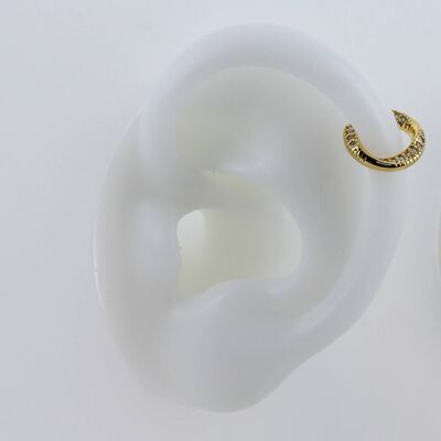 Boucle d'Oreille Twisted CZ Simple Or