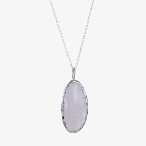 Sterling Silver Rose Quartz Gem Necklace