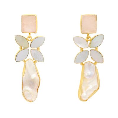 Boucles d'oreilles à quartz rose Alana